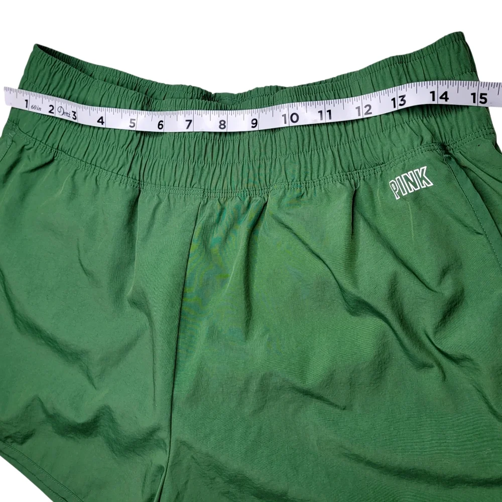 Victoria's Secret PINK Running Shorts Green Size Large High Waisted Lightweight